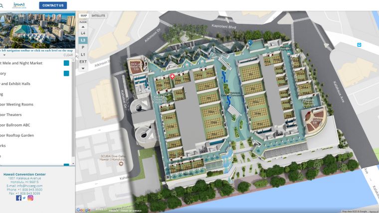 Hawaii Convention Center Launches Interactive Map from Concept3D